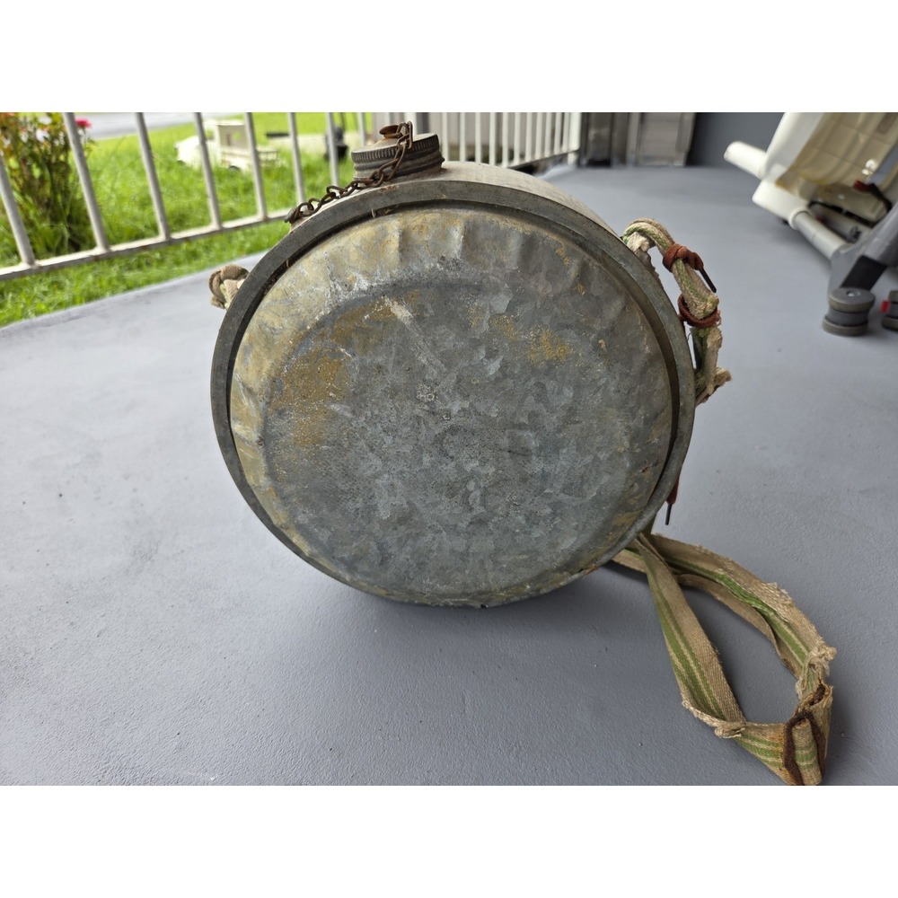 Vintage Military Canteen Army Issued Water Flask Holder With Strap